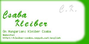 csaba kleiber business card